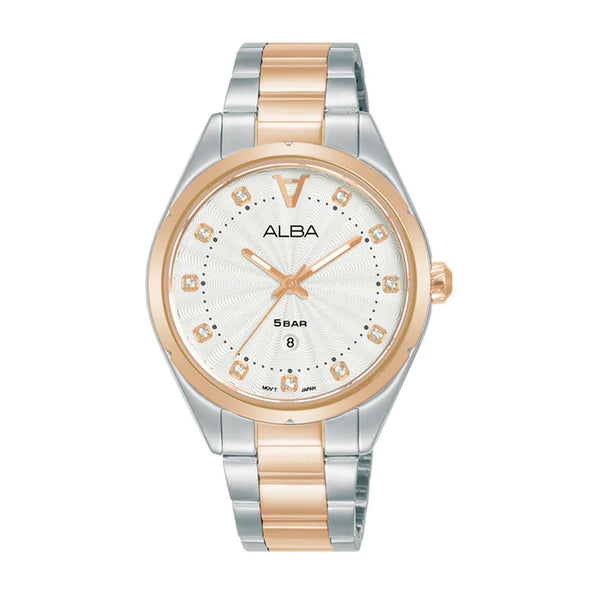 ALBA | White Dial with 12 Stone | Women's Watch