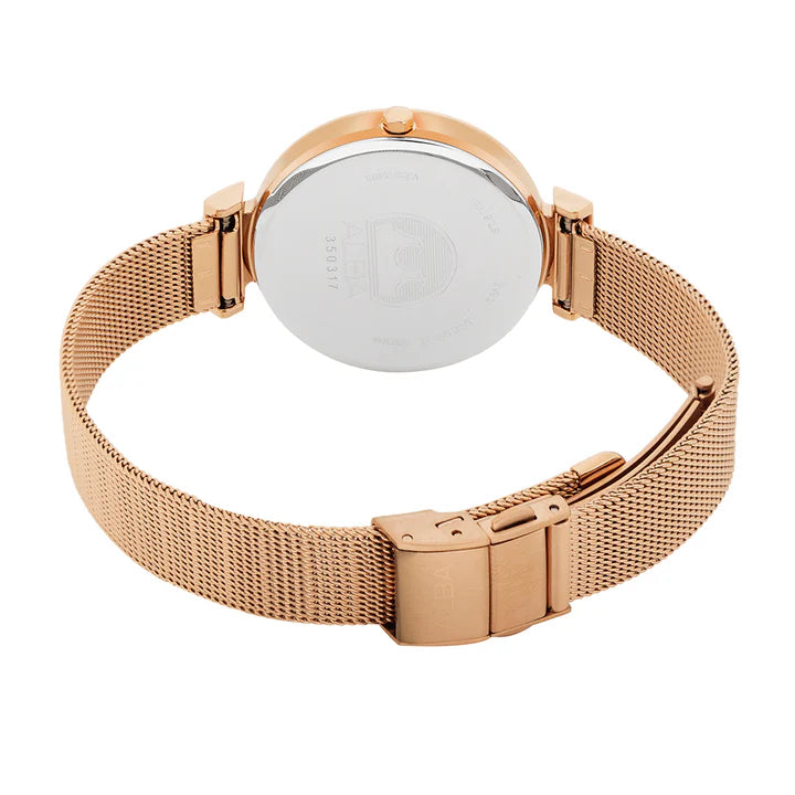 ALBA | Rosegold Shimmer Dial with 12 Stones | Women's Watch
