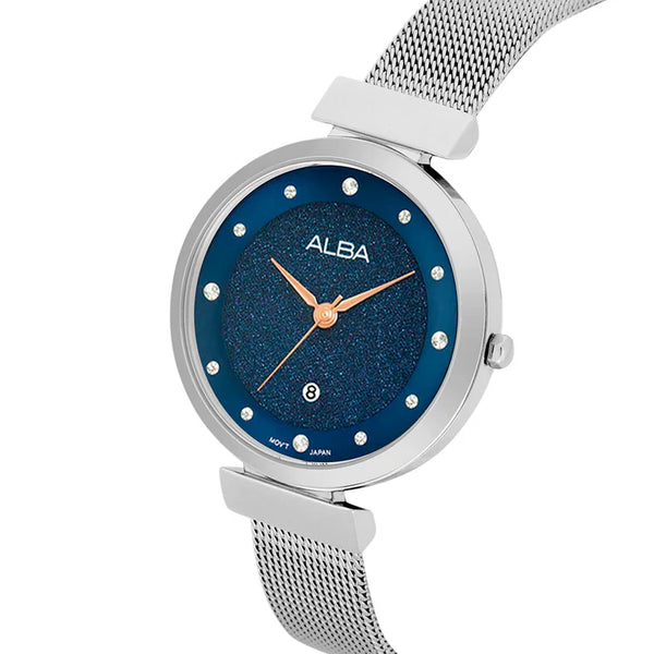 ALBA | Blue Shimmer Dial with 12 Stones | Women's Watch