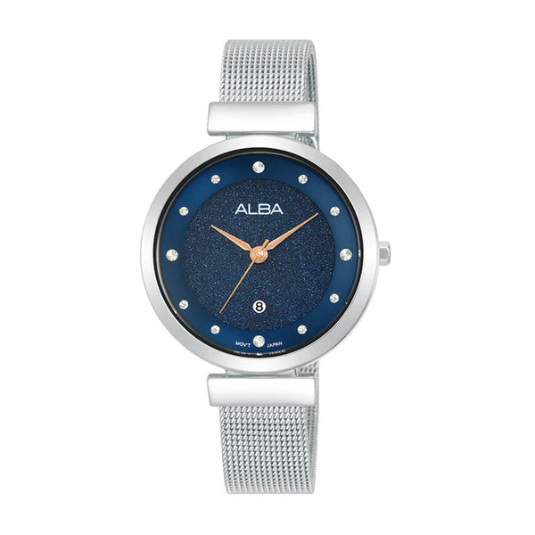 ALBA | Blue Shimmer Dial with 12 Stones | Women's Watch