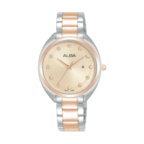 ALBA | Rosegold Dial with 12 Stones | Women's Watch