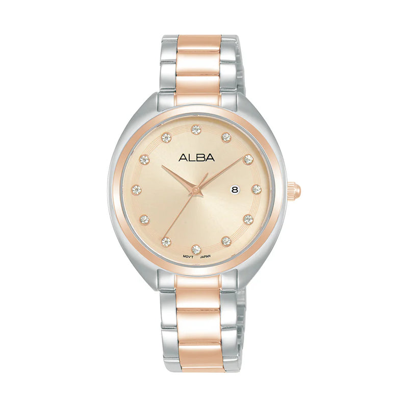 ALBA | Rosegold Dial with 12 Stones | Women's Watch