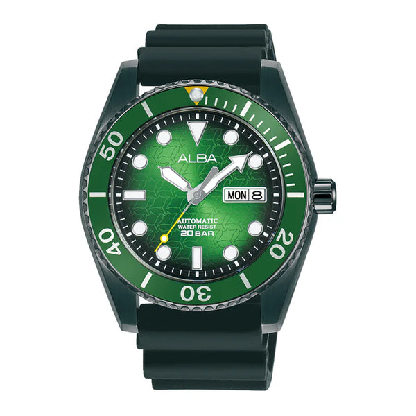 ALBA | Green Dial With Black Silicon Strap Automatic | Men's Watch