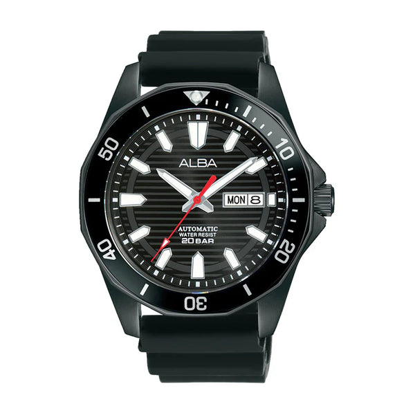 ALBA | Black Dial With Black Silicon Strap Automatic | Men's Watch