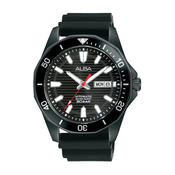ALBA | Black Dial With Black Silicon Strap Automatic | Men's Watch