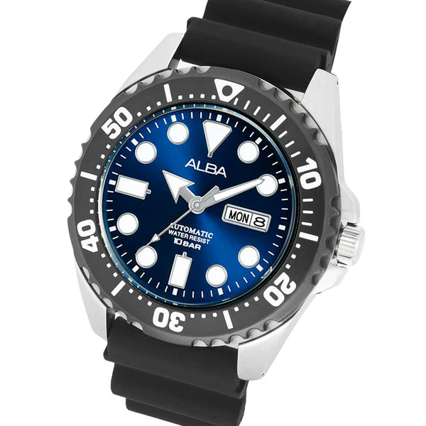 ALBA | Deep Blue Dial With Black Silicon Strap Automatic | Men's Watch