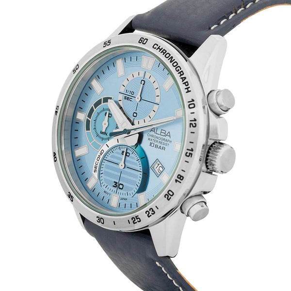 ALBA | Sky Blue Dial Chronograph Blue Strap