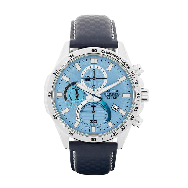 ALBA | Sky Blue Dial Chronograph Blue Strap