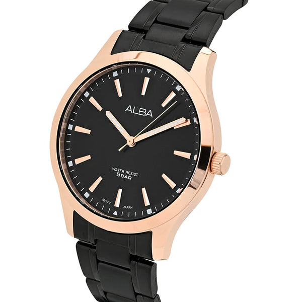 ALBA | Black Dial with Rosegold Case | Men's Watch