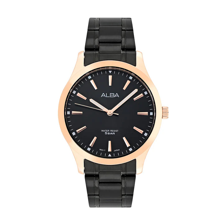 ALBA | Black Dial with Rosegold Case | Men's Watch