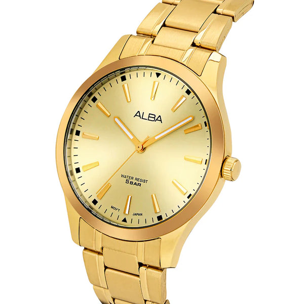 ALBA | Golden Dial With Golden Case and Chain | Men's Watch