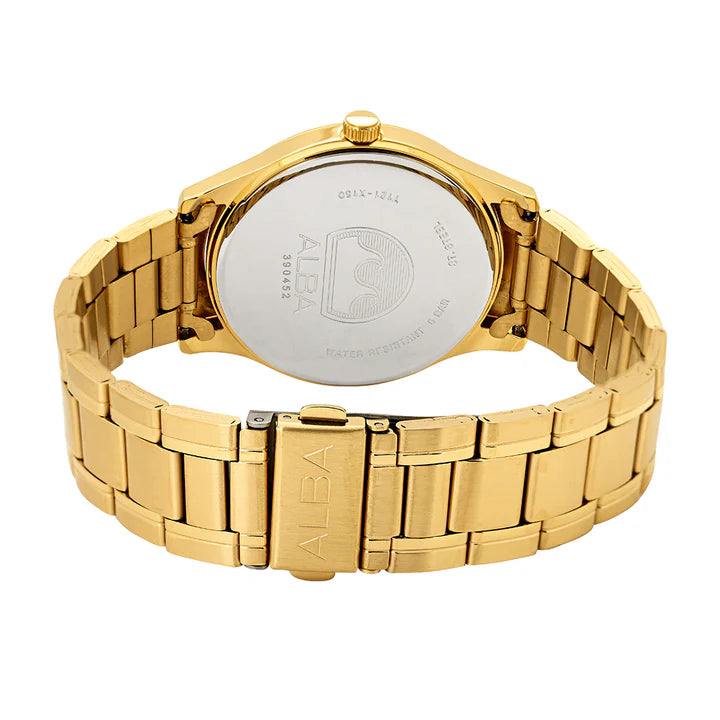 ALBA | Golden Dial With Golden Case and Chain | Men's Watch