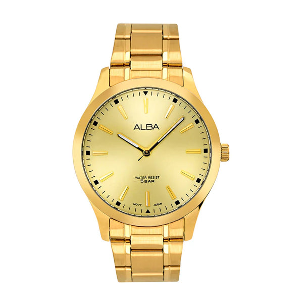 ALBA | Golden Dial With Golden Case and Chain | Men's Watch