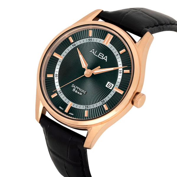 ALBA | Black Dial with Date Rosegold Case | Men's Watch