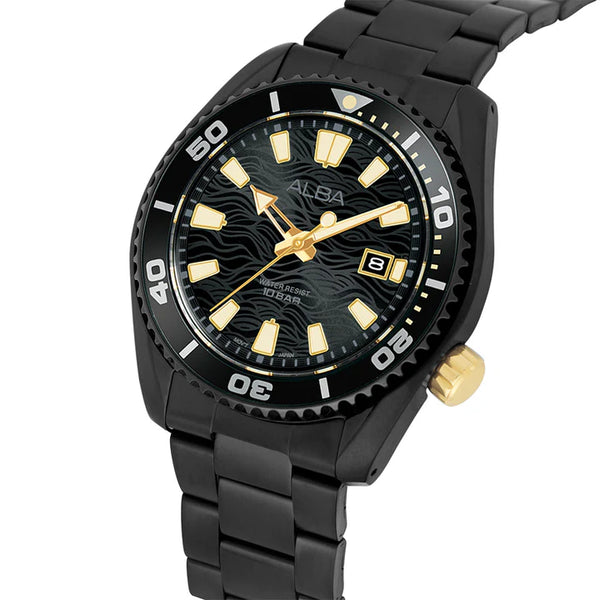 ALBA | Black Dial with Golden Index | Men's Watch