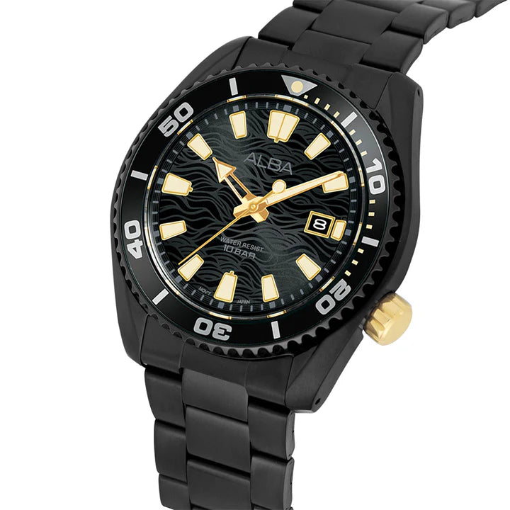 ALBA | Black Dial with Golden Index | Men's Watch