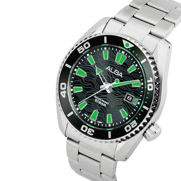 ALBA | Black Dial with Green Index | Men's Watch