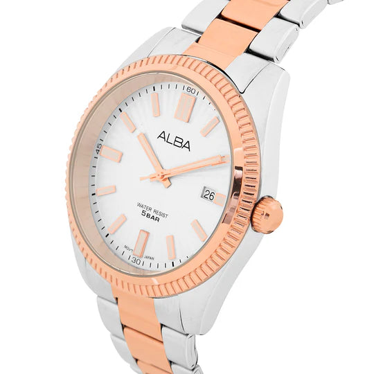 ALBA | White Dial with Rosegold Index | Men's Watch