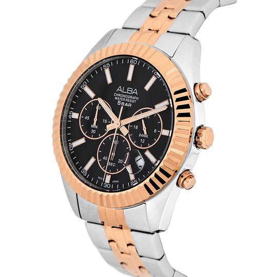 ALBA | Black + Roldgold Dial Chronograph | Men's Watch