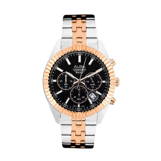 ALBA | Black + Roldgold Dial Chronograph | Men's Watch