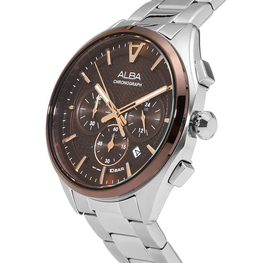 ALBA | Brown + Rosegold Dial Chronograph | Men's Watch