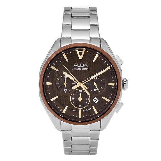 ALBA | Brown + Rosegold Dial Chronograph | Men's Watch