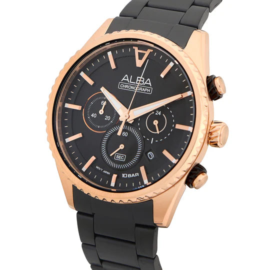 ALBA | Black + Rosegold Dial Chronograph | Men's Watch