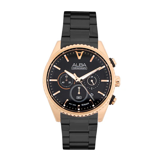 ALBA | Black + Rosegold Dial Chronograph | Men's Watch