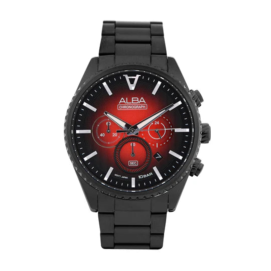 ALBA | Black + Red Dial Chronograph | Men's Watch