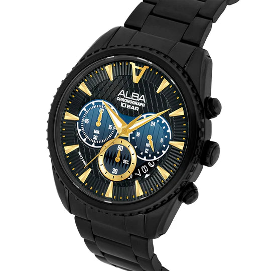 ALBA | Black + Golden Dial Chronograph | Men's Watch