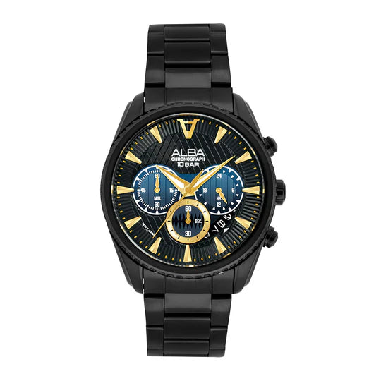 ALBA | Black + Golden Dial Chronograph | Men's Watch
