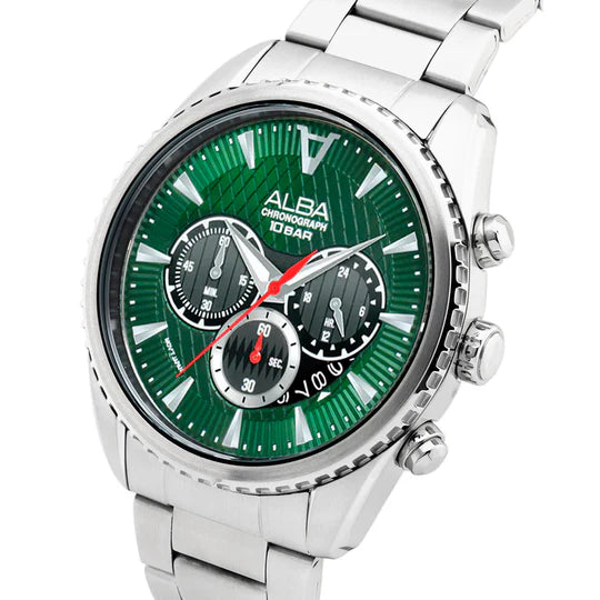 ALBA | Green + Silver Dial Chronograph | Men's Watch