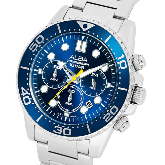ALBA | Blue Dial Chronograph with Blue Bezel | Men's Watch