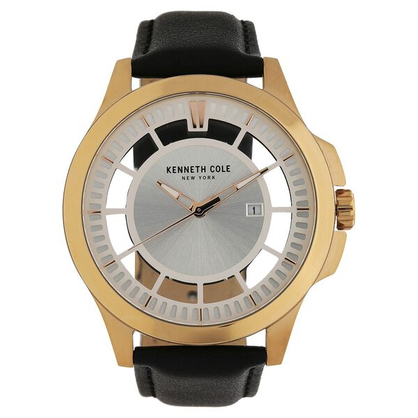 Kenneth Cole Leather Strap Watch for Men- KC10027460MNJ