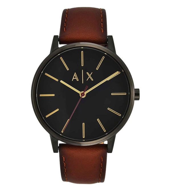 Armani Exchange cayde brown leather watch for men -AX2706