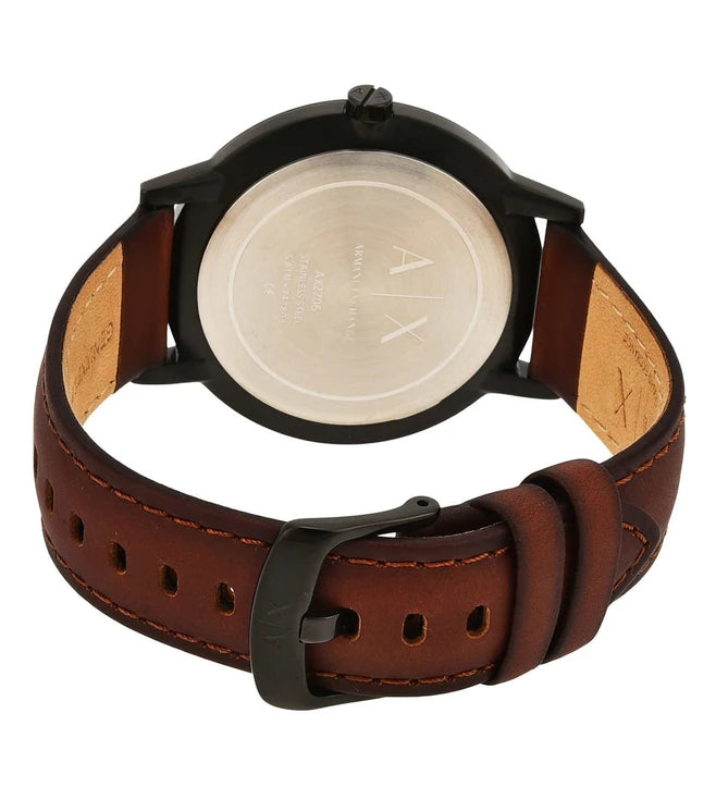Armani Exchange cayde brown leather watch for men -AX2706