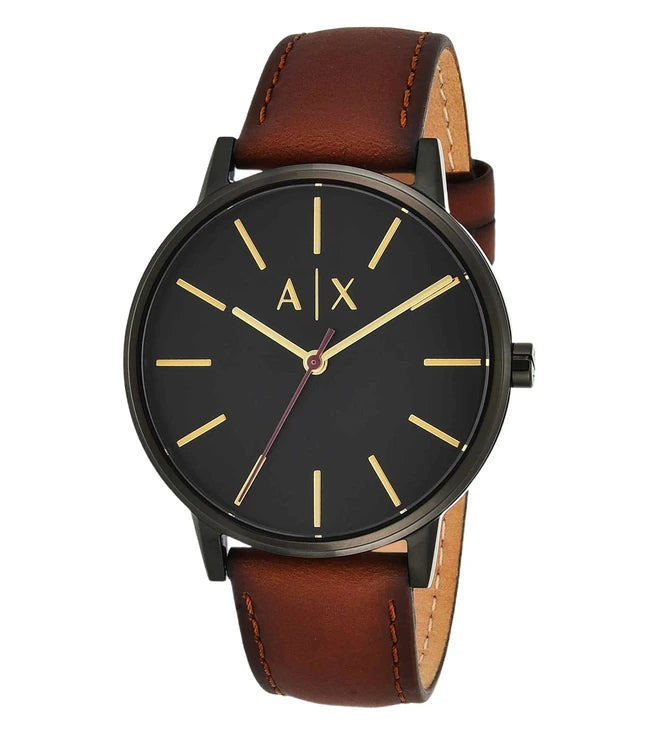 Armani Exchange cayde brown leather watch for men -AX2706