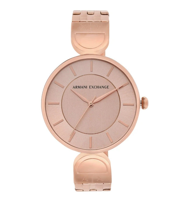 Armani Exchange  womens rose gold three tone watch -AX5328