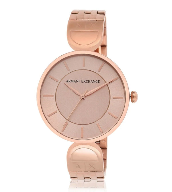 Armani Exchange  womens rose gold three tone watch -AX5328