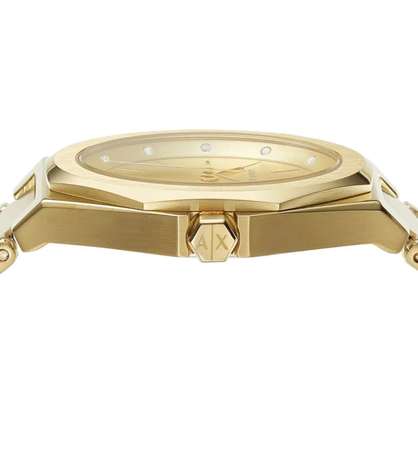 Armani Exchange  gold watch for women -AX4608